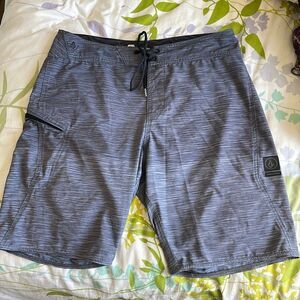 EUC! Volcom Gray Swim Trunks - Size 32